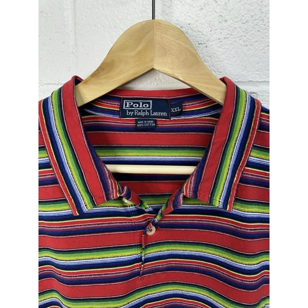 VTG POLO by Ralph Lauren Golf Polo Shirt / Blanket Stripes / Men's‎ Size 2XL